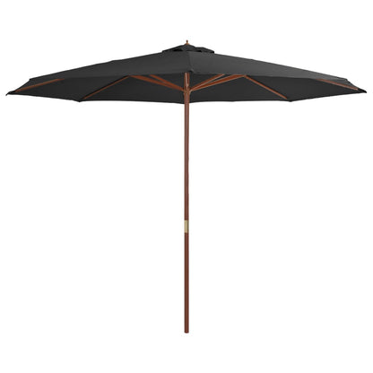 Garden Parasol with Wooden Pole 350 cm Anthracite