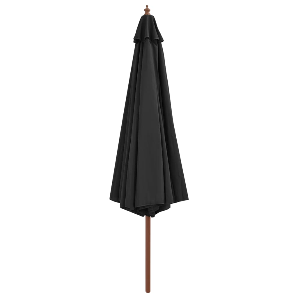 Garden Parasol with Wooden Pole 350 cm Anthracite