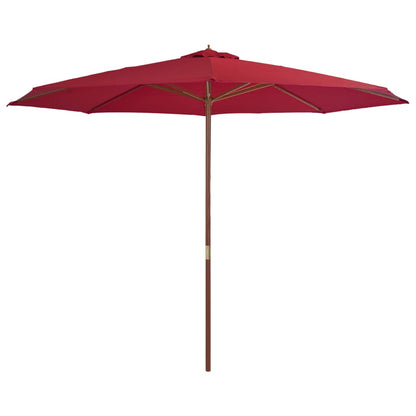 Garden Parasol with Wooden Pole 350 cm Burgundy