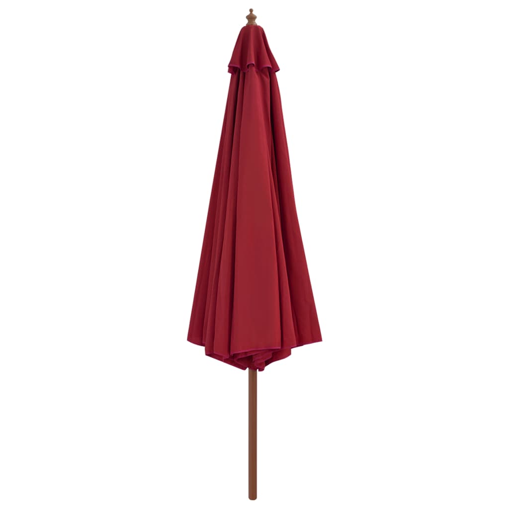 Garden Parasol with Wooden Pole 350 cm Burgundy