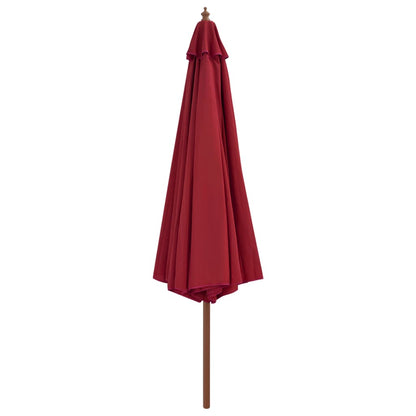 Garden Parasol with Wooden Pole 350 cm Burgundy