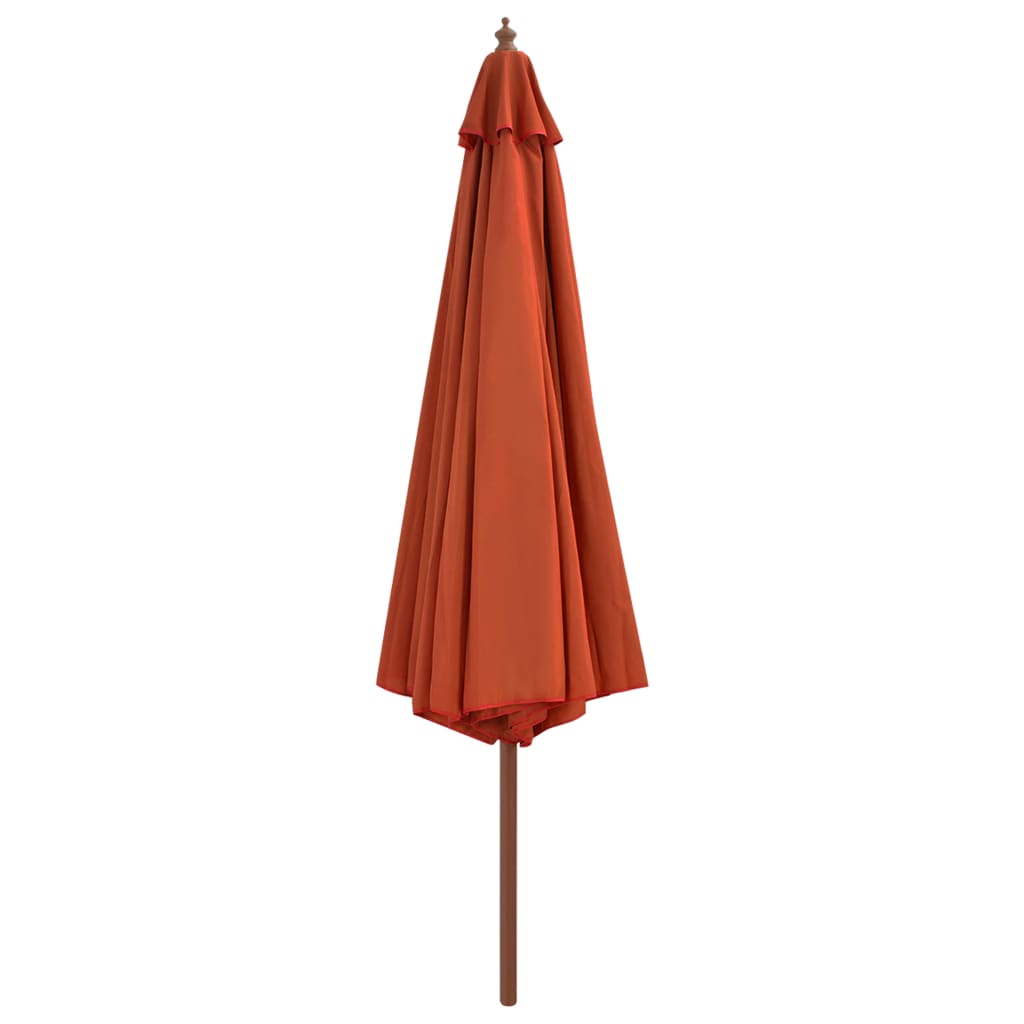 Outdoor Parasol with Wooden Pole 350 cm Terracotta