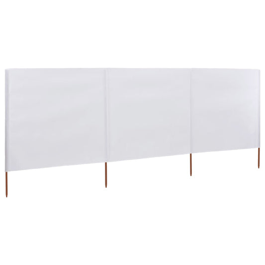 3-panel Wind Screen Fabric 400x120 cm White