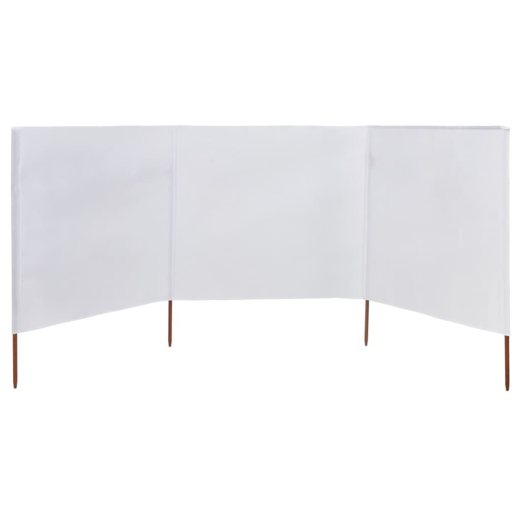 3-panel Wind Screen Fabric 400x120 cm White