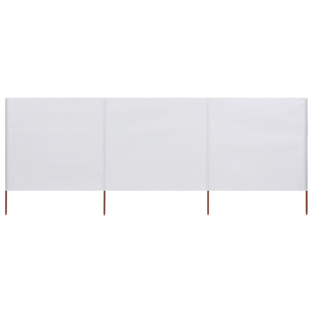 3-panel Wind Screen Fabric 400x120 cm White