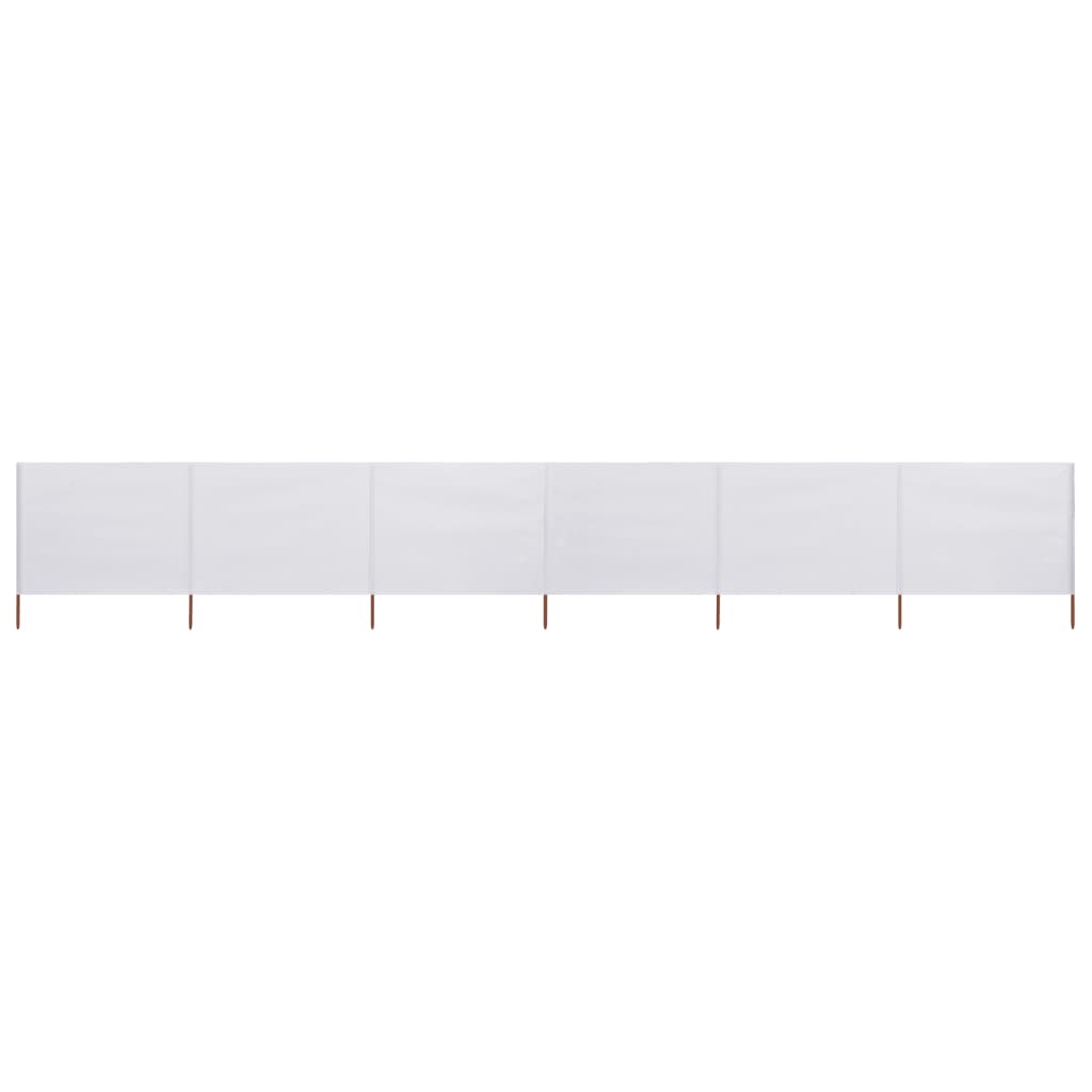 6-panel Wind Screen Fabric 800x80 cm White