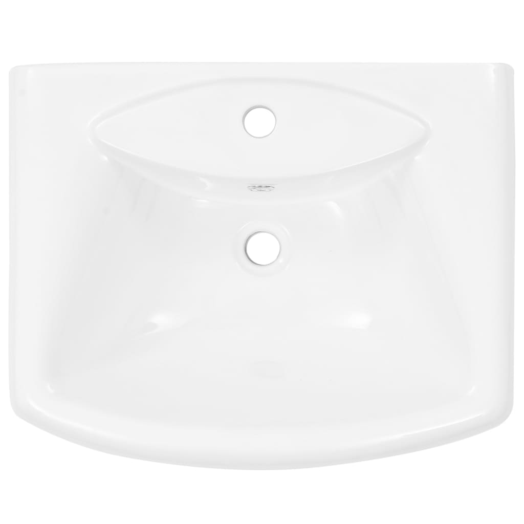 Freestanding Basin with Pedestal Ceramic White 580x470x200 mm