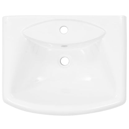 Freestanding Basin with Pedestal Ceramic White 580x470x200 mm