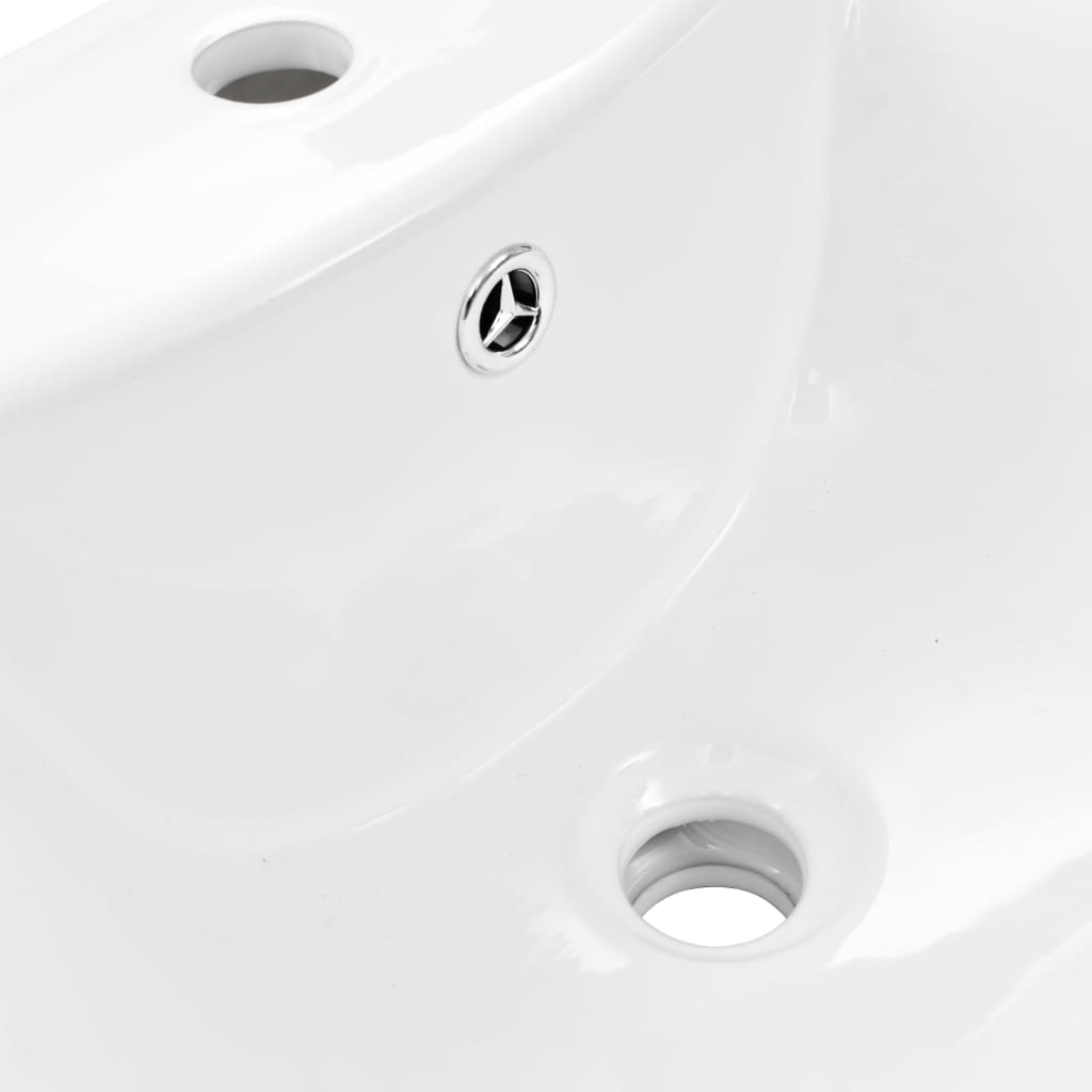 Freestanding Basin with Pedestal Ceramic White 580x470x200 mm