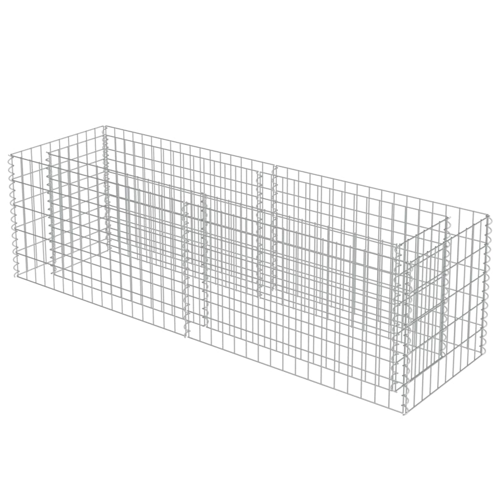 Gabion Raised Bed Galvanised Steel 180x50x50 cm