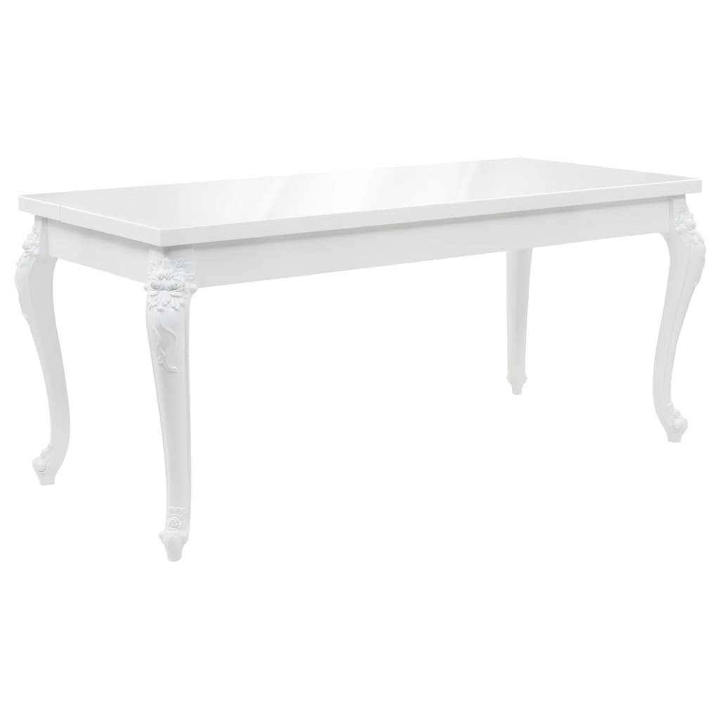 Dining Table 179x89x81 cm High Gloss White