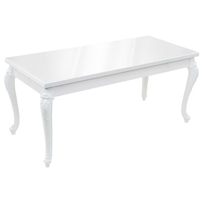 Dining Table 179x89x81 cm High Gloss White