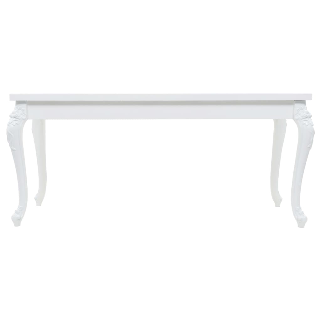 Dining Table 179x89x81 cm High Gloss White