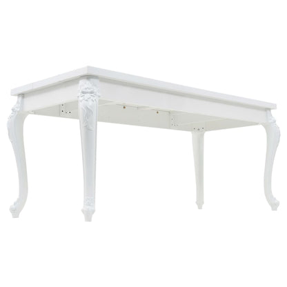 Dining Table 179x89x81 cm High Gloss White