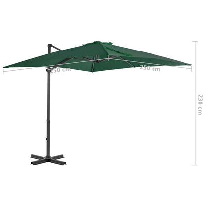 Cantilever Umbrella with Aluminium Pole Green 250x250 cm