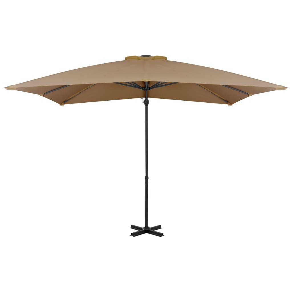 Cantilever Garden Parasol with Aluminium Pole Taupe 250x250 cm