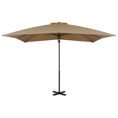 Cantilever Garden Parasol with Aluminium Pole Taupe 250x250 cm