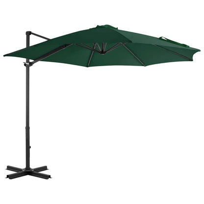 Cantilever Garden Parasol with Aluminium Pole Green 300 cm