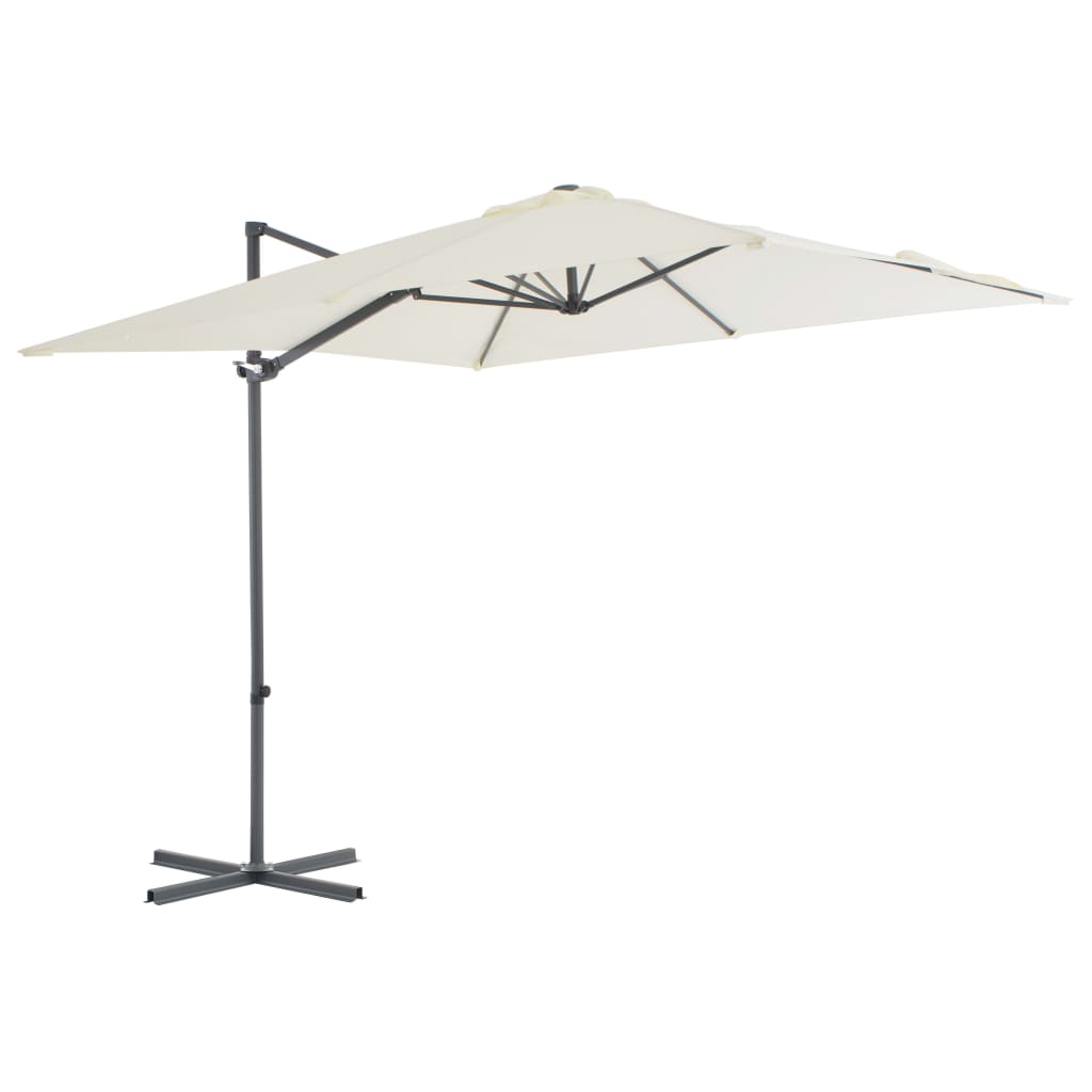 Cantilever Umbrella with Steel Pole 250x250 cm Sand