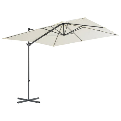 Cantilever Umbrella with Steel Pole 250x250 cm Sand