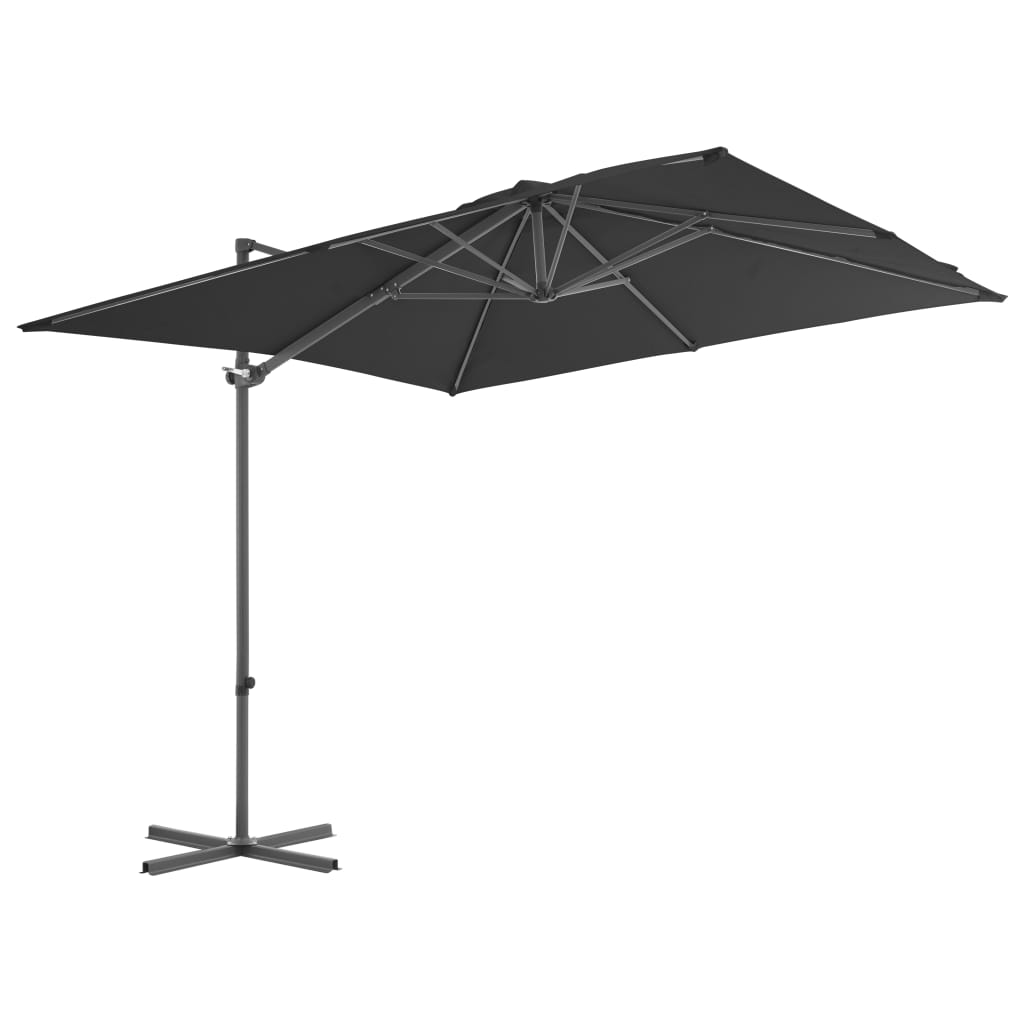 Cantilever Garden Parasol with Steel Pole Anthracite 250x250 cm