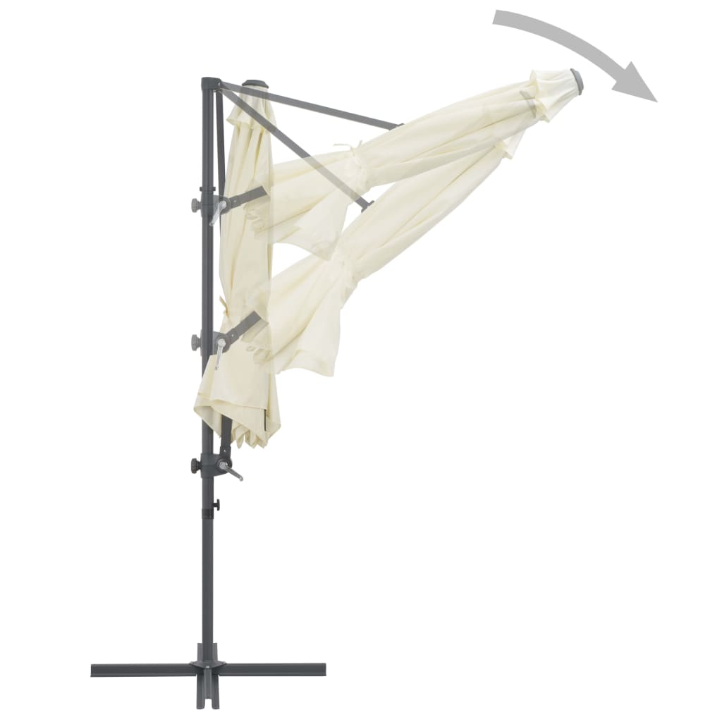 Cantilever Umbrella with Steel Pole Sand 300 cm