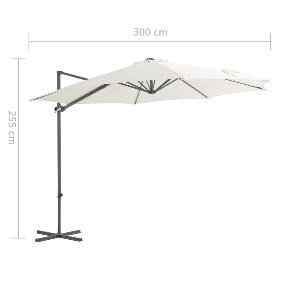 Cantilever Umbrella with Steel Pole Sand 300 cm