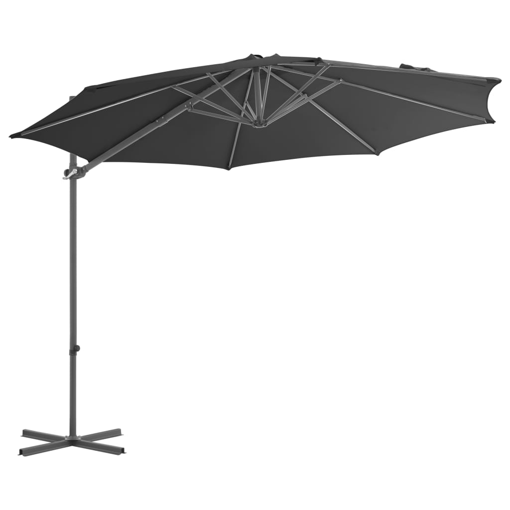 Cantilever Umbrella with Steel Pole Anthracite 300 cm