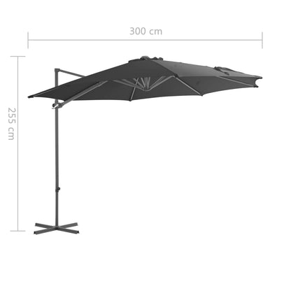 Cantilever Umbrella with Steel Pole Anthracite 300 cm