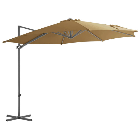 Cantilever Garden Parasol with Steel Pole Taupe 300 cm