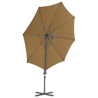 Cantilever Garden Parasol with Steel Pole Taupe 300 cm