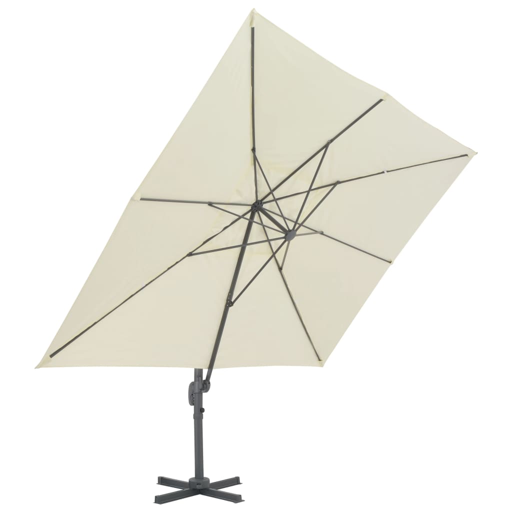 Cantilever Garden Parasol with Aluminium Pole 400x300 cm Sand