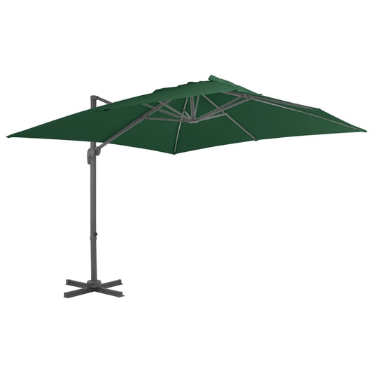 Cantilever Garden Parasol with Aluminium Pole 400x300 cm Green