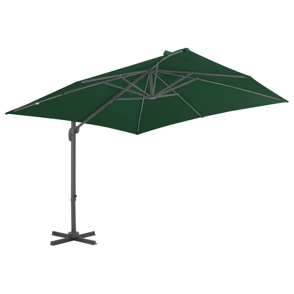 Cantilever Garden Parasol with Aluminium Pole 400x300 cm Green