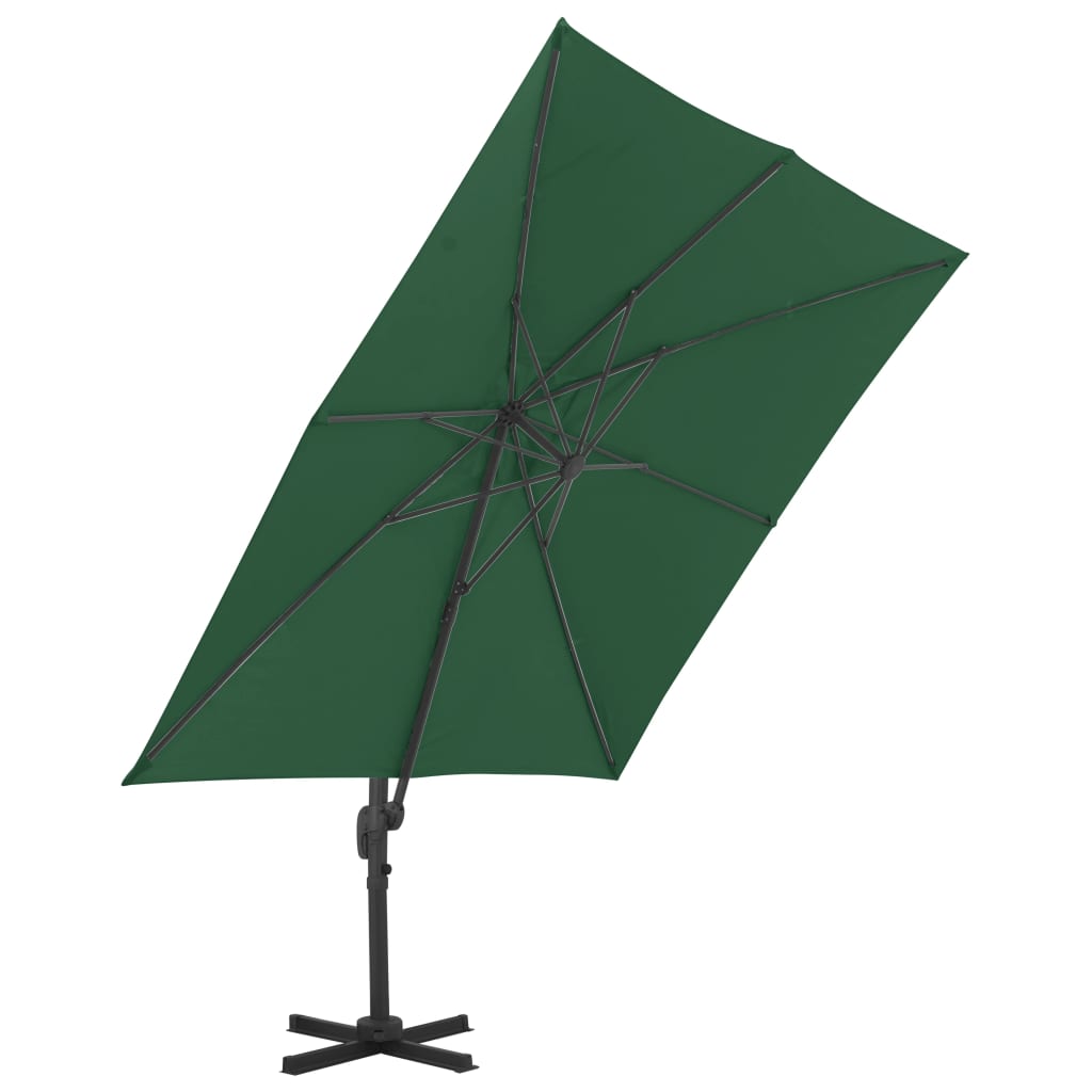 Cantilever Garden Parasol with Aluminium Pole 400x300 cm Green