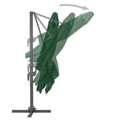 Cantilever Garden Parasol with Aluminium Pole 400x300 cm Green