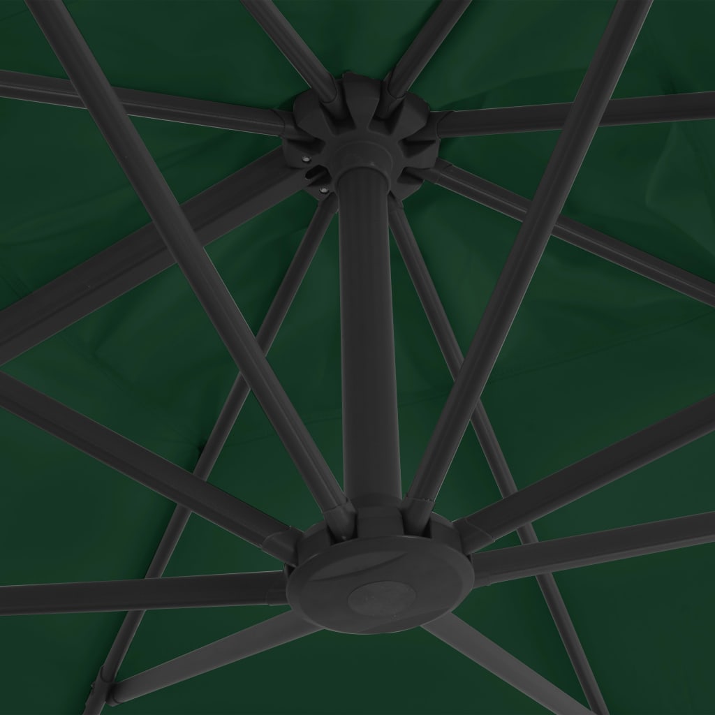 Cantilever Garden Parasol with Aluminium Pole 400x300 cm Green