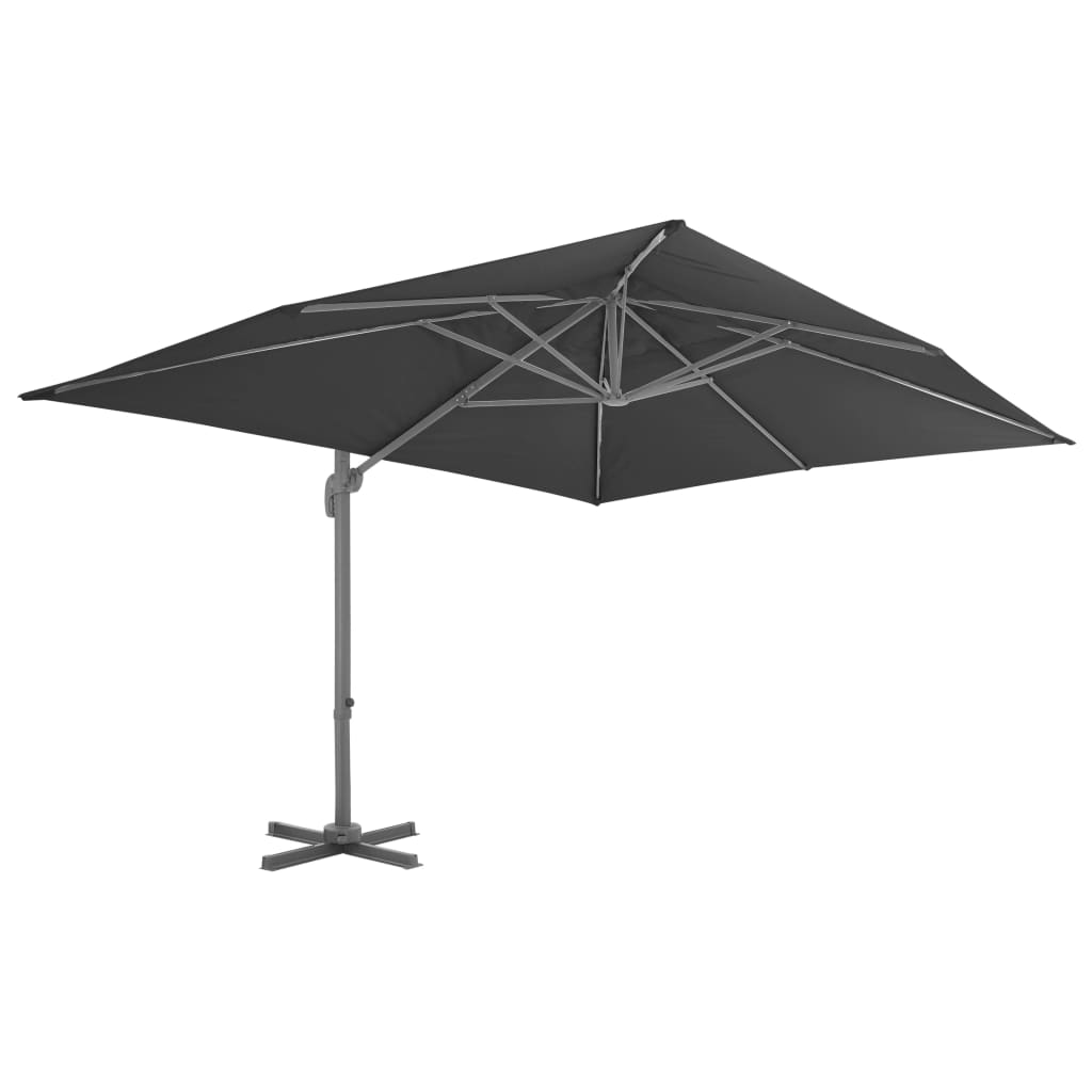 Cantilever Garden Parasol with Aluminium Pole 400x300 cm Anthracite