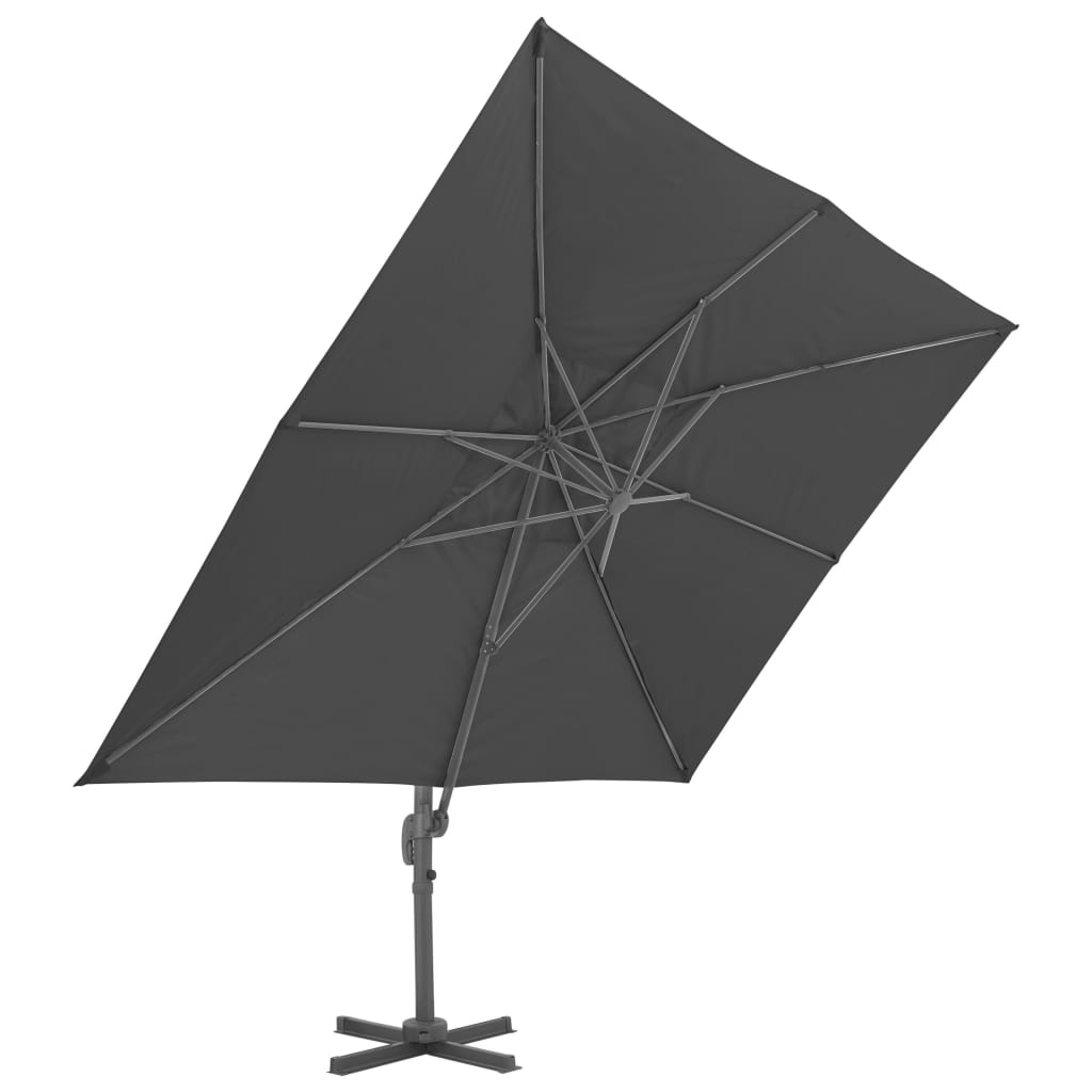 Cantilever Garden Parasol with Aluminium Pole 400x300 cm Anthracite