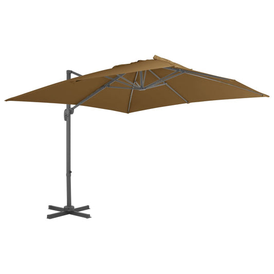 Cantilever Garden Parasol with Aluminium Pole 300x300 cm Taupe