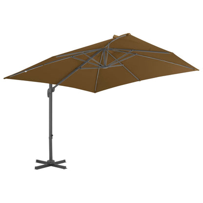 Cantilever Garden Parasol with Aluminium Pole 300x300 cm Taupe