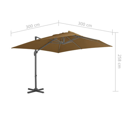 Cantilever Garden Parasol with Aluminium Pole 300x300 cm Taupe