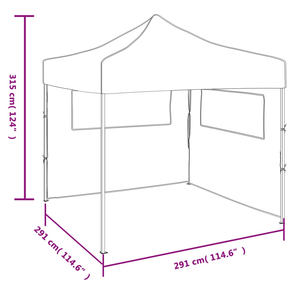 Foldable Tent with 2 Walls 3x3 m Cream