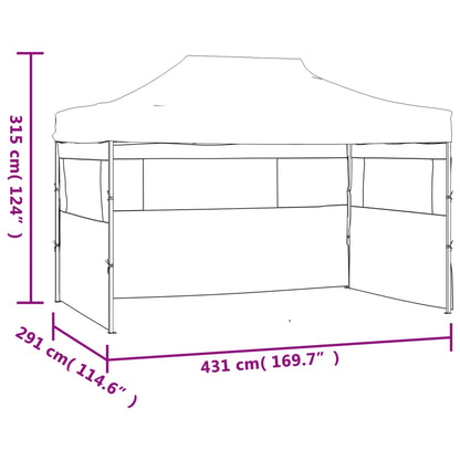 Foldable Tent with 3 Walls 3x4.5 m Anthracite