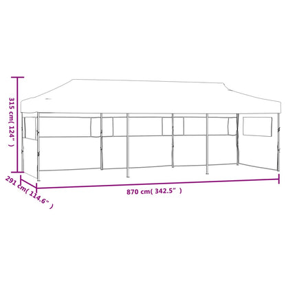 Folding Pop-up Party Tent with 5 Sidewalls 3x9 m Blue