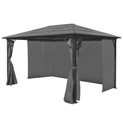 Gazebo with Curtain Anthracite Aluminium 400x300 cm