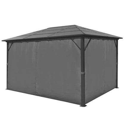 Gazebo with Curtain Anthracite Aluminium 400x300 cm