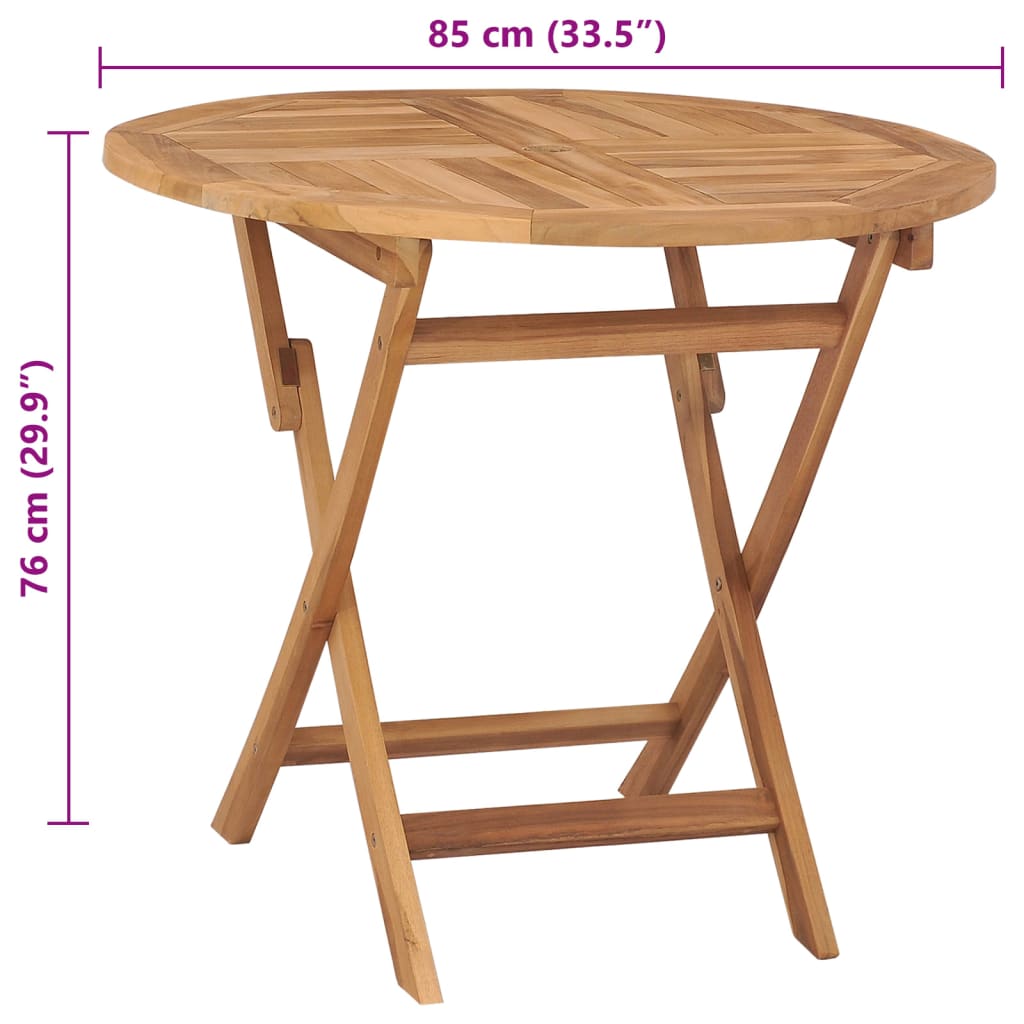 Folding Garden Table 85x76 cm Solid Teak Wood