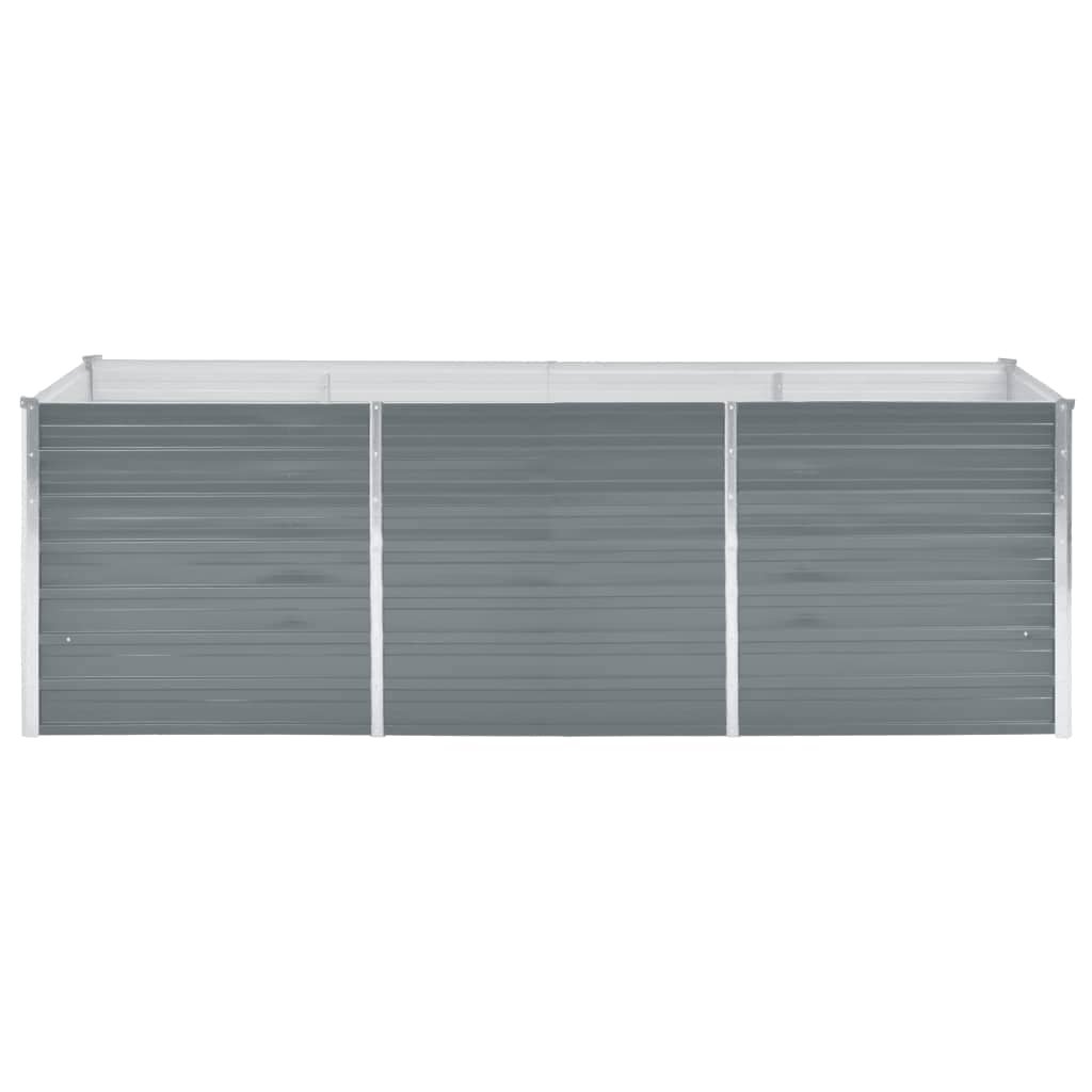 Garden Raised Bed Galvanised Steel 240x80x77 cm Grey