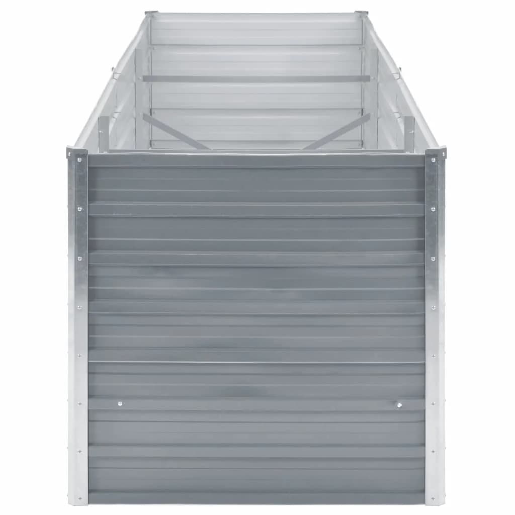 Garden Raised Bed Galvanised Steel 240x80x77 cm Grey